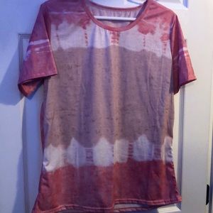 Pink tie-dye T-shirt